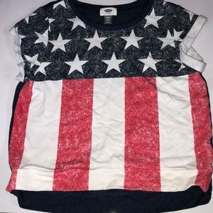 KIDS OLD NAVY AMERICAN FLAG SHIRT AADORABLE XL/14